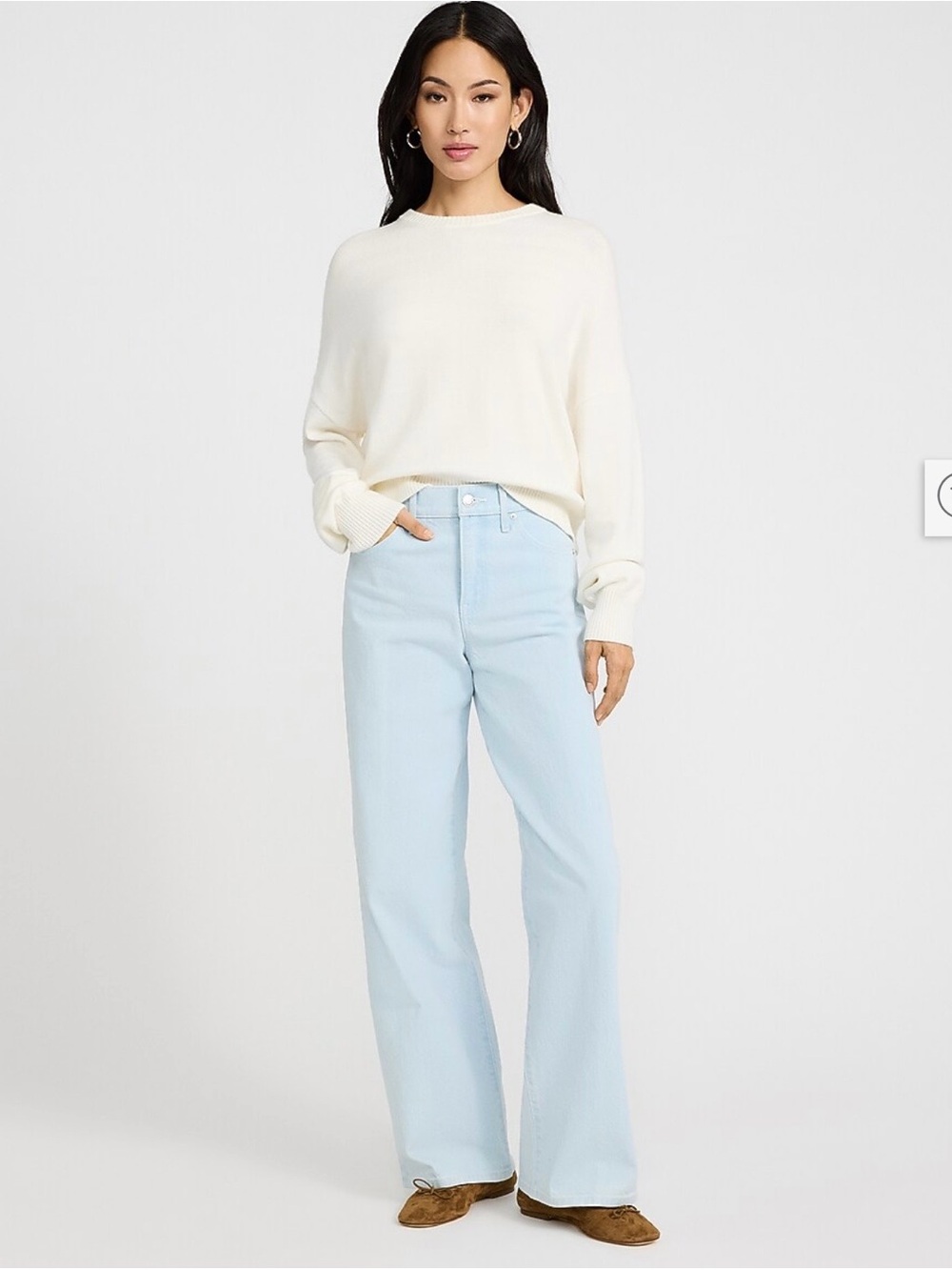 Express Light Blue High-Rise Wide-Leg Jeans